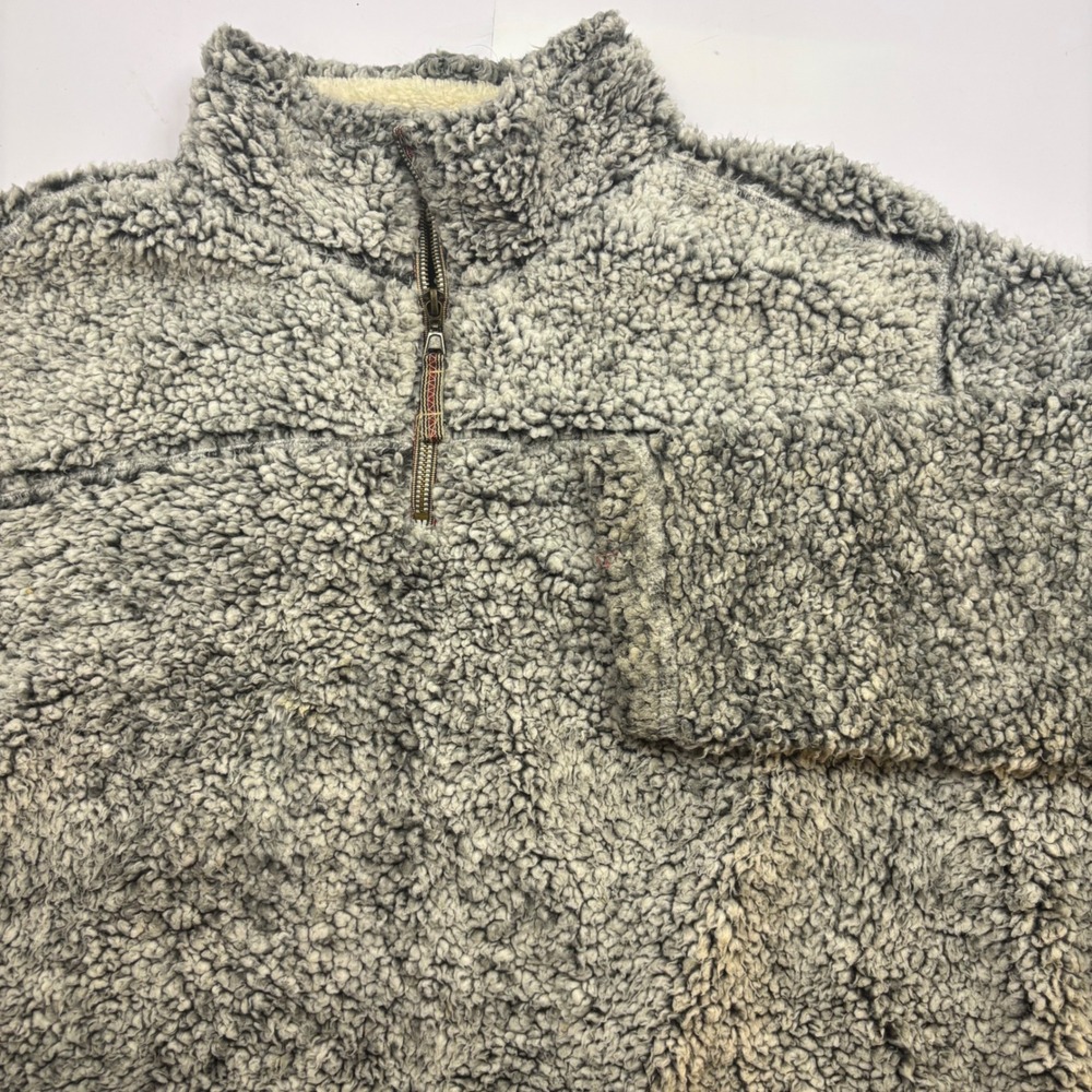 Grizzly Sherpa Mens XXL Gray Marbled Quarter Zip Fleece Pullover Jacket